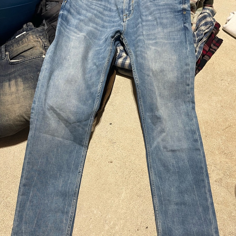 Zara Men's Skinny Jeans in Light Blue Denim